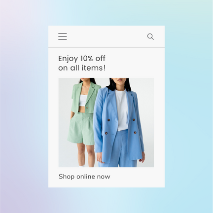 Light Blue and Purple Soft Gradient UI Sale Business Instagram Post